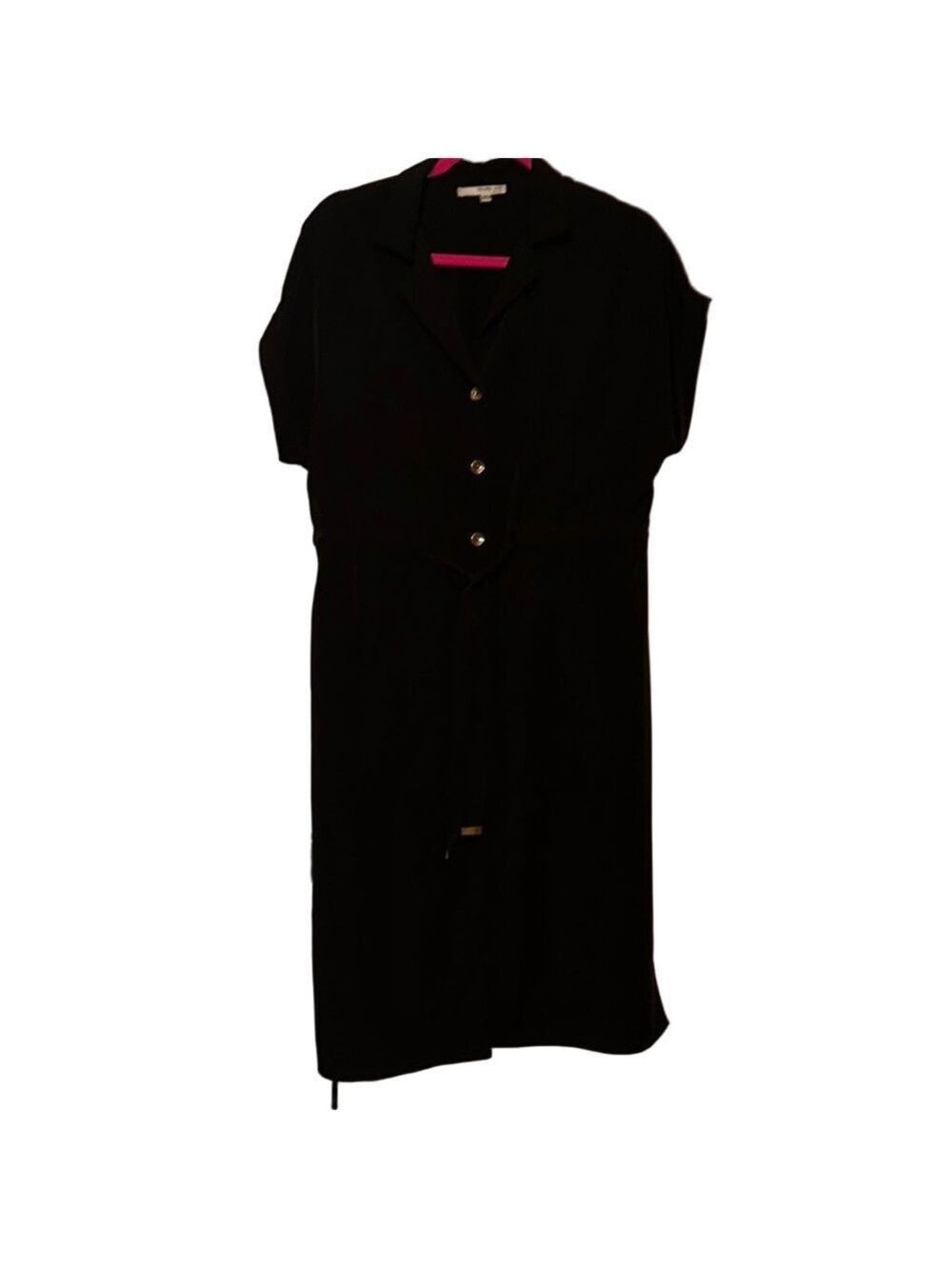 Black Collar Tie Button Down Dress Size 10
